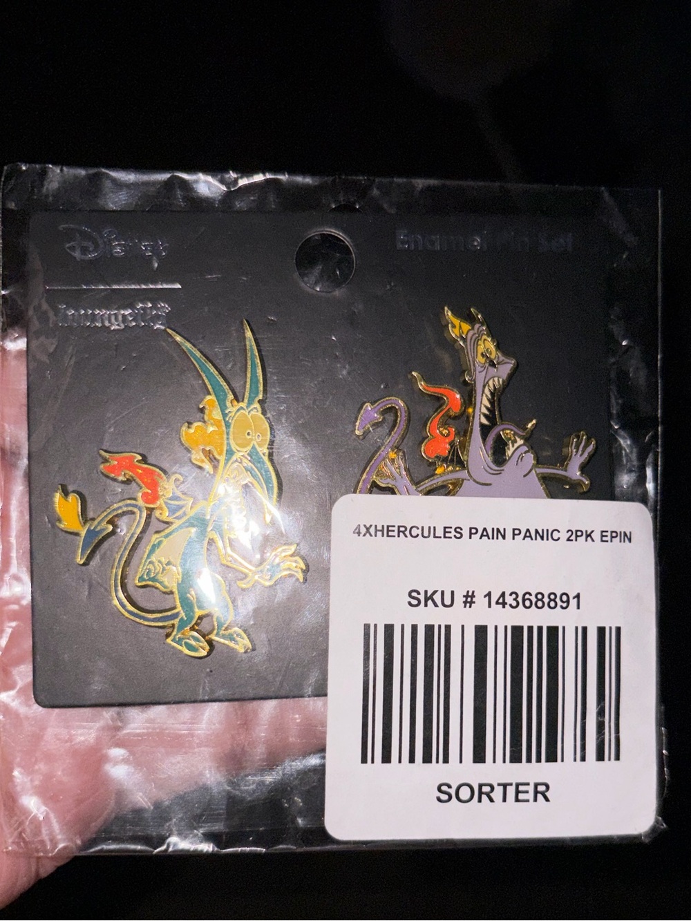 Loungefly Disney Hercules Pain & Panic Enamel Pin Set is a collectible featuring